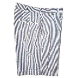 Brooks Brothers Genuine Seersucker Shorts Blue White Striped Men's Size 33